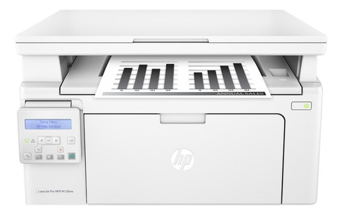 Impressora portátil multifuncional HP LaserJet Pro M130NW com wifi branca 110V