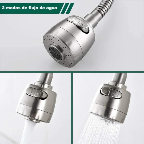 Llave Monomando Lavaplato Al Muro Cuello Flexible Acero Inox