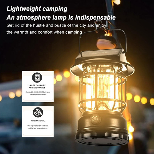 Luz Solar Para Camping, Linterna Recargable Con Sensor De
