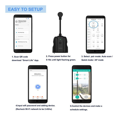 Enchufe Inteligente Para Exteriores, La Toma Wifi Tessan Fun
