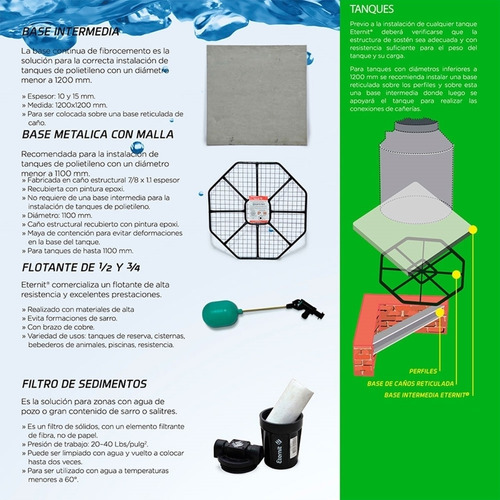 Tanque Agua Tricapa 750 Lt Eternit Con Base Flotante Metal