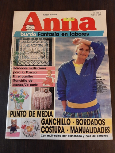 Revista Anna De Burda 1986 Num 2  Fantasía En Labores Moldes