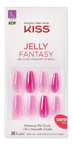 Uñas Kiss Glue-on Jelly Fantasy Nails Original Instantáneas