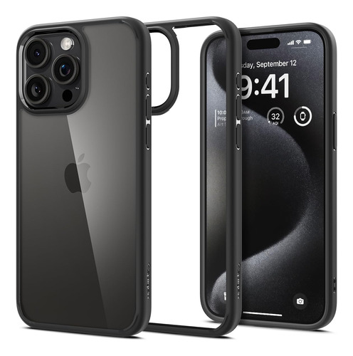 Funda Spigen Ultra Hybrid Para  iPhone 15 Pro Max - Negro M.