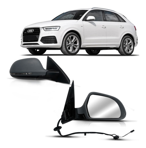 Par Retrovisor Audi Q3 11 A 2015 Elétrico Pisca Desembaçador