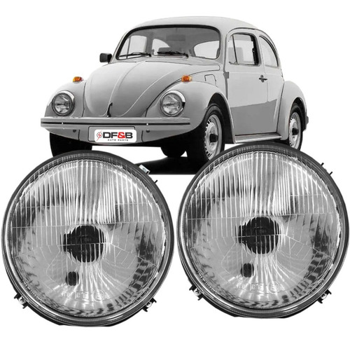 Imagem 3 de 8 de Farol Kombi 74 A 94 Fusca Até 2013 Lente Vidro