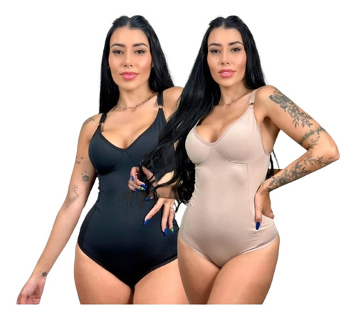 Kit 2 Body Modelador Feminino Redutora Cinta Modeladora