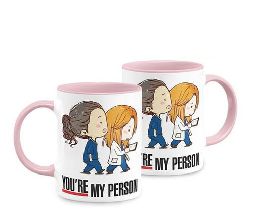 Caneca Grey's Anatomy You're My Person Alça Rosa