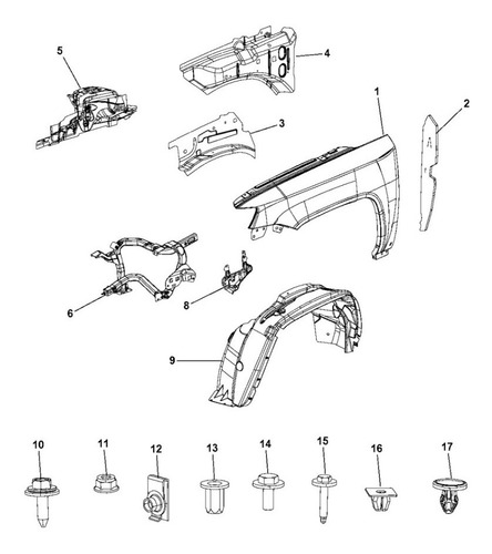 Imagen 2 de 6 de Guardafango Del Izquierdo Mopar Jeep Compass 2.0l 2013-2017