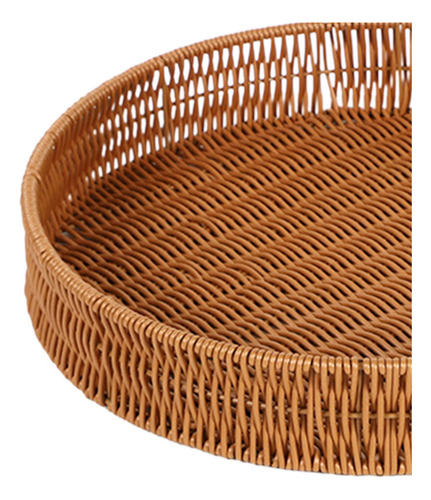 Cesta De Mimbre, Bandeja Tejida A Mano, Redondo M