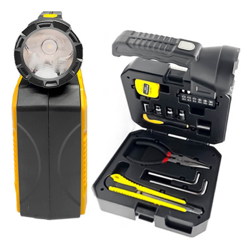 Lanterna De Mão Com Carregador Solar E Ferramentas BOM-4503 Bomvink Preto