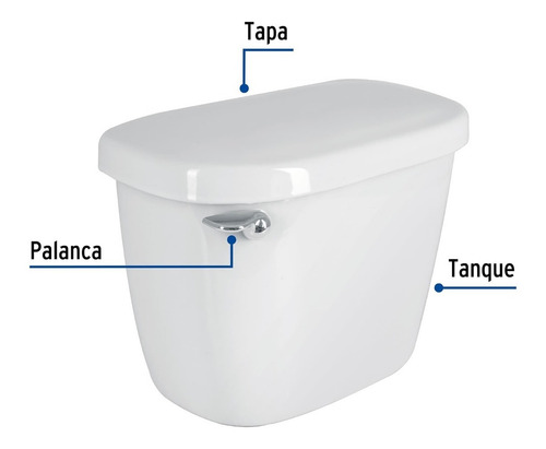 Tanque Bajo Cerámico Con Accesorios, Blanco, Foset