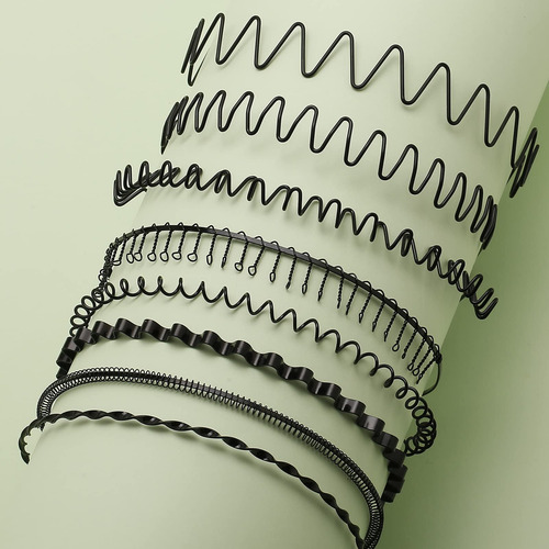 8 Diademas De Metal Para El Pelo, Diadema Ondulada Unisex, C