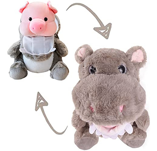 Cute Pig Stuffed Animals Cosplay As Hippo Plush Toys Soft Pi