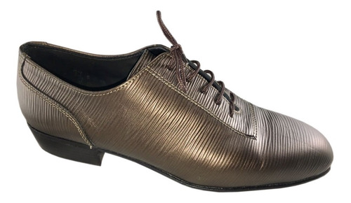 Zapato De Baile Tango Salsa Fiesta Rock Cuero Marrón Bronce