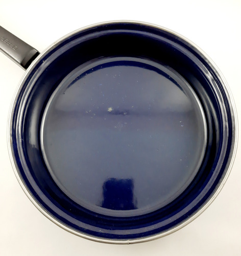 Sartén Enlozado Antiguo Con Tapa Marca Capea Azul