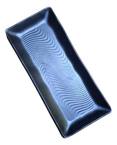 Set De 12 Platos Melamina Negro 27×11 Cm Rectangular