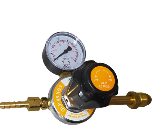 Regulador De Pressão Glp 45kg Gás De Cozinha Manometro Sm200