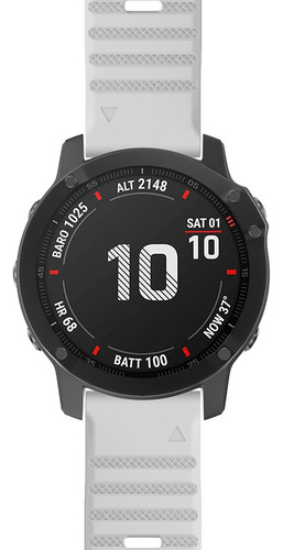 Pulseira Silicone Easyfit26 Para Relógio Fenix 7x Solar 51mm Cor Branco