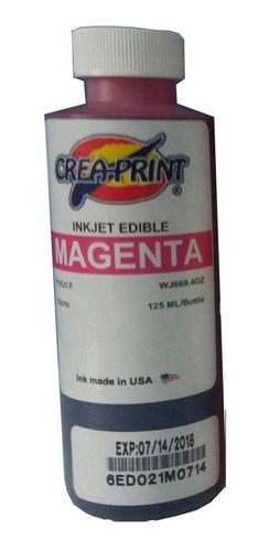 Tinta Comestible Para Foto Torta Color Magenta 100ml