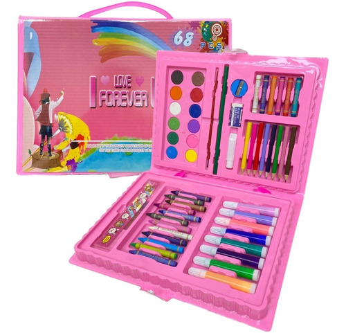 Kit Lapices Dibujo 68p Colores Lapiz Pintar Lapices Escritos