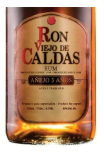 Paquete De 3 Ron Viejo De Caldas Añejo 3 Años 750 Ml