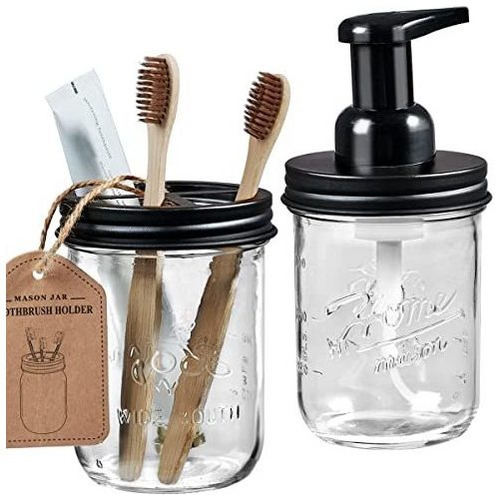 Juego De Accesorios De Baño Mason Jar  Incluye Dispensador