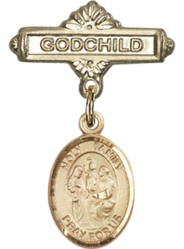 Gold Filled Baby Badge Sagrada Familia Encanto Godchild Pin