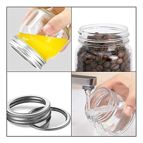 Homerove Tarros De Cristal Mason De 8 Oz, 24 Recipientes Par