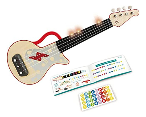 Hape Aprende Con Luces Ukulele, Rojo