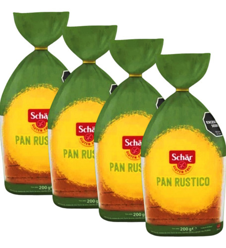 Combo X4 Pan Lactal Rustico Schar Sin Tacc 200g
