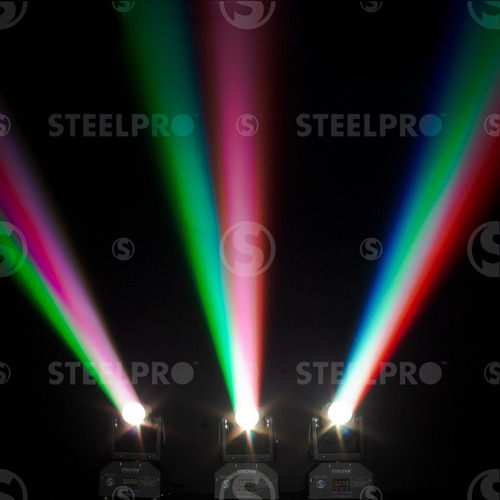 2 Cabezas Móviles Beam Rgbw 4 En 1 Con Maleta Steelpro