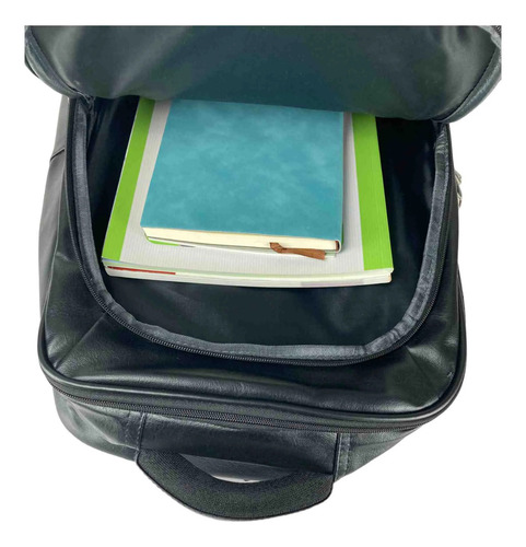 Mochila Executiva Notebook Couro Ecológico Santino San200u01 Cor Preta