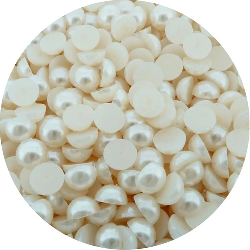 Meia Pérola 6mm Abs 500gr 5.500 Peças Cor Creme