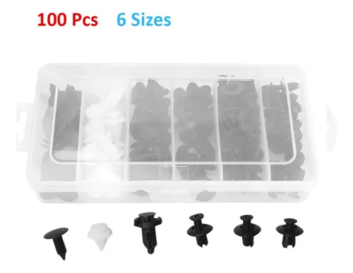 100 Clips De Porte Voiture Be In Your Mind - Attaches Plastique Blanc/Noir Pour Fiat, Peugeot, Citroën
