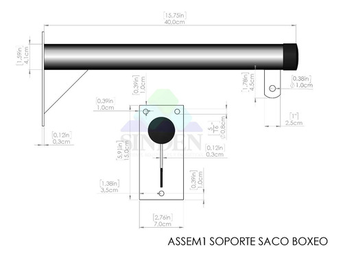 Imagen 5 de 9 de Soporte Saco Boxeo Banda Elástica 40 Cm Tipo Pesado Pared