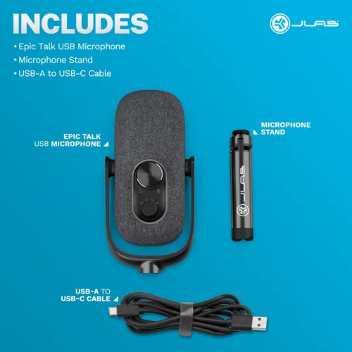 Jlab Epic Talk - Micrófono De Transmisión Usb Para Juegos.