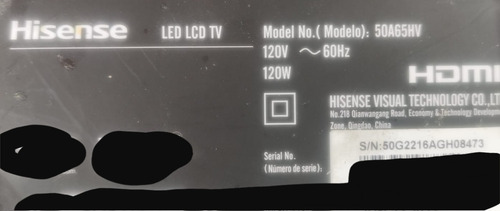 Botonera Tv Hisense 50a65hv (Usado)