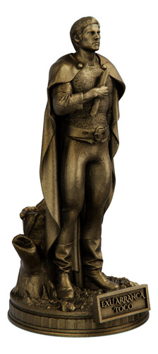 Estátua Exu Arranca Toco Umbanda Candomblé Cor Cor Ouro Velho