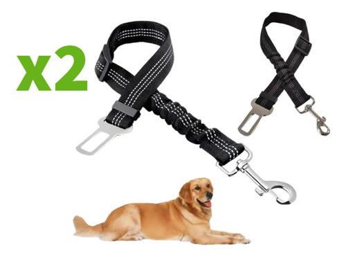Cinturón De Seguridad Para Mascotas Auto Perro Gato X2