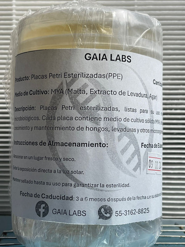 Mya Placa Petri Esteril Cultivo Solido Para Micelio Y Levadu