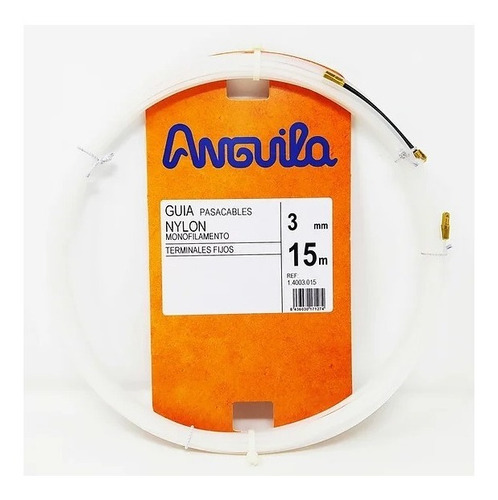 Guía Pasacables De Nylon 3mm Transparente Anguila 15mtrs 