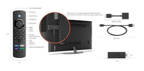 Imagen 3 de 7 de Amazon Fire Tv Stick 4k 8gb Hdr Dolby Control Voz 1,5gb Ram