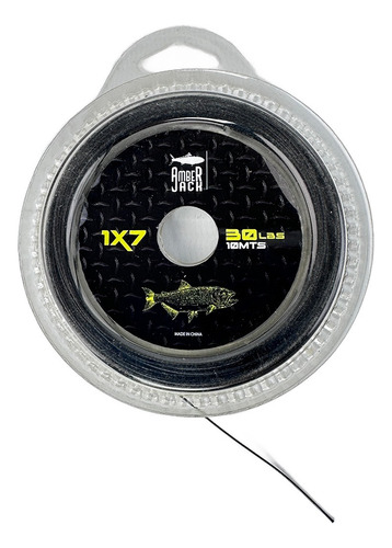 Cable De Acero Lider Pesca Amberjack 1x7 10 Mts Dorado Color negro--30 lbs