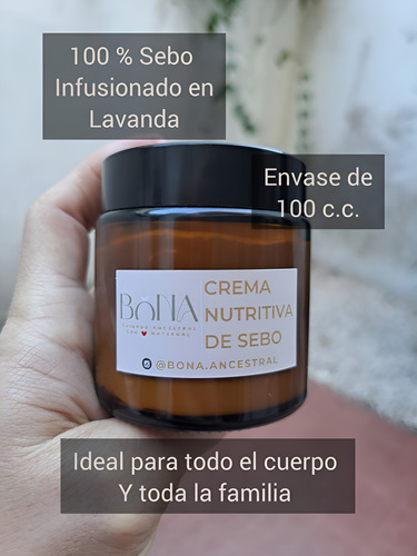 Crema Sebo Res Pastoreo Grasa Tallow Hidratante-cuerpo Cara Sebo Puro Sin Aceites