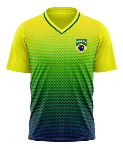 Camiseta Braziline Buriti Brasil Masculino - Amarelo E Verde