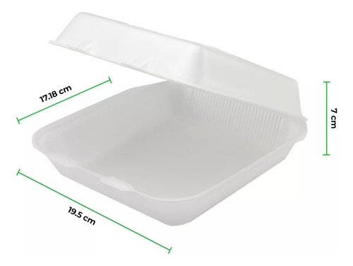 Contenedor Térmico Reyma 7x7 Liso Biodegradable 50 Pzas