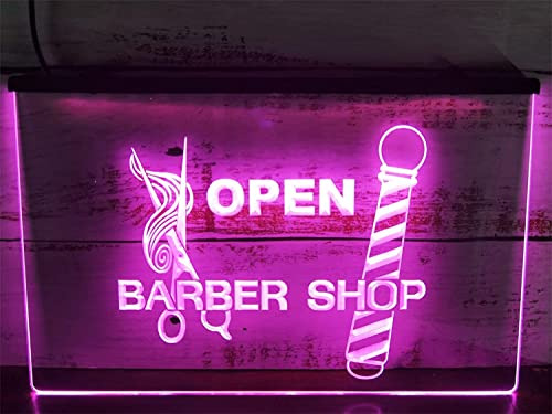 Letrero De Neón Led Personalizado Para Barbería, Postes De B