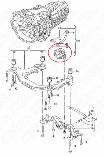 Coxim Cambio Audi A4 2.0 20v 2000-2004 Original