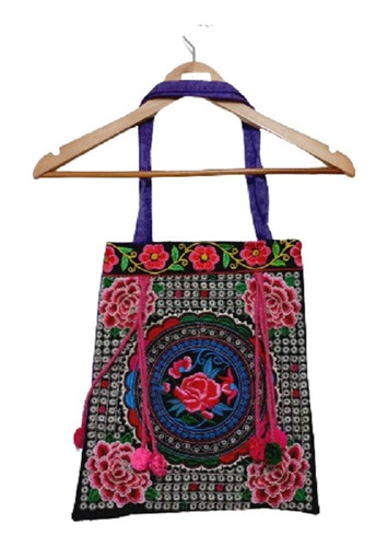 Bolso Tote De Mujer - Colorido, Con Cierre.